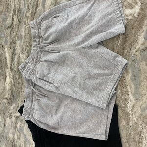 Gray and Black Casual Shorts Set